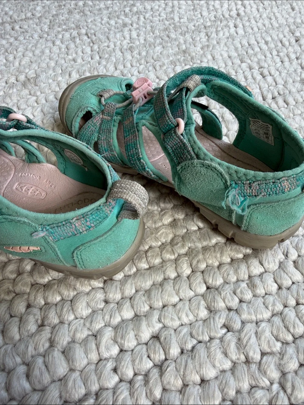 Keen Kids Teal Sandals with Pink Accents